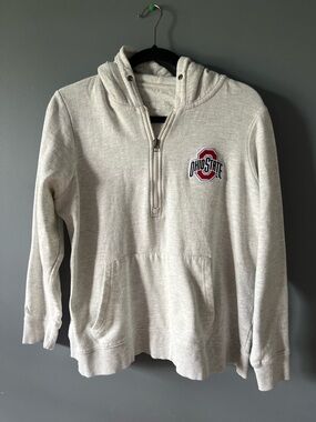 Ohio State Light Gray Half-Zip Hoodie Size 2 XL